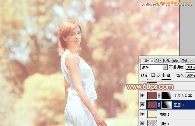 <a href=http://www.cnwebshow.com/http://www.cnwebshow.com/edu/photoshop/ target=_blank class=infotextkey>Photoshop</a>给国外外景人像添加朦胧黄色调,PS教程