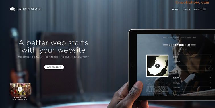 Squarespace homepage clean modern responsive web inspiration