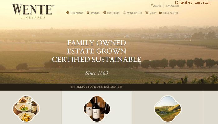 wente vineyards homepage fullscreen photo background