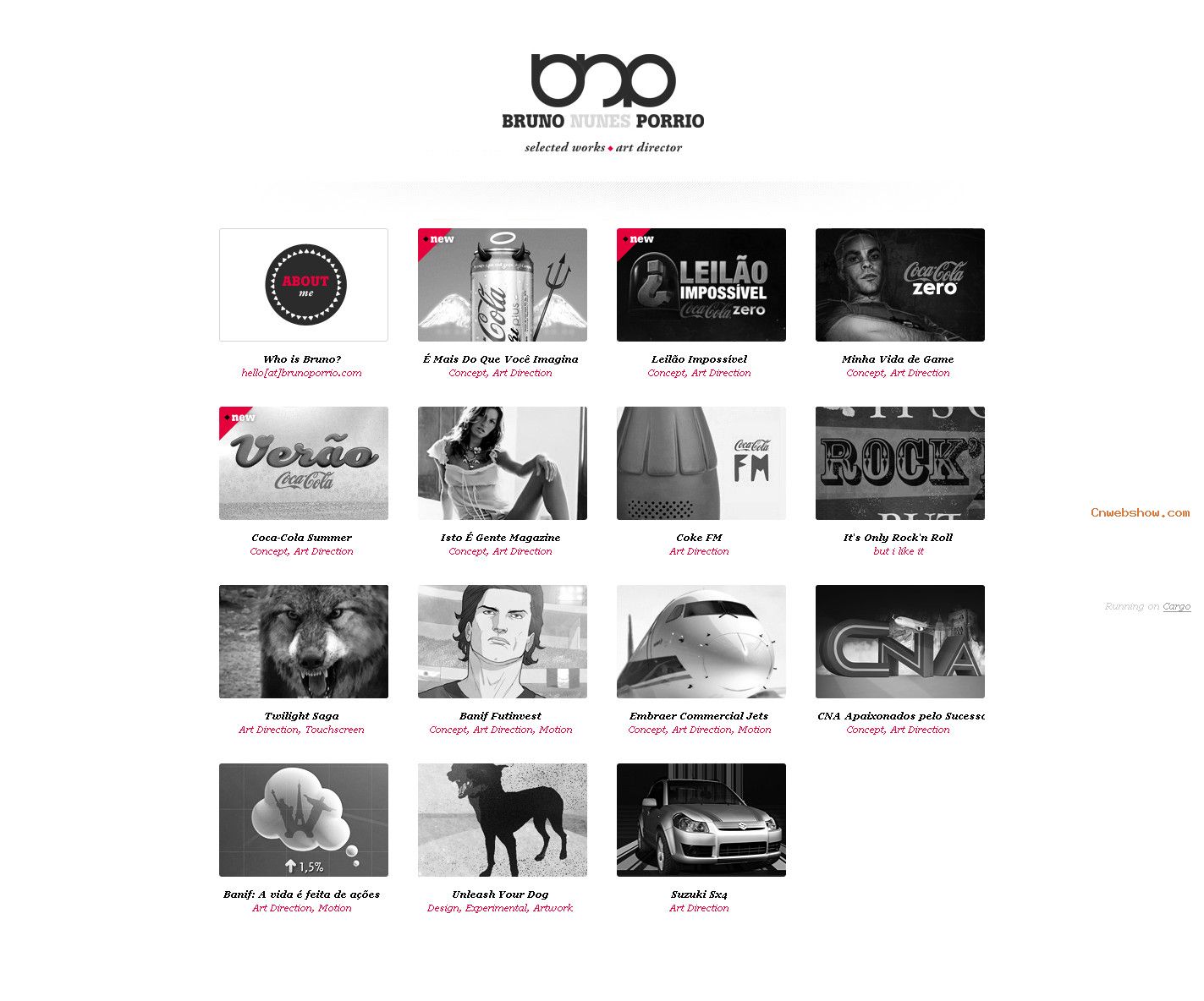 巴西设计师个人作品展示网站欣赏,个人网站设计