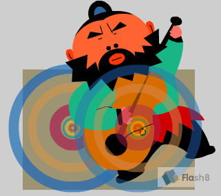 Flash动画制作实例_小野人玩摇滚_中国设计秀网络学院转载