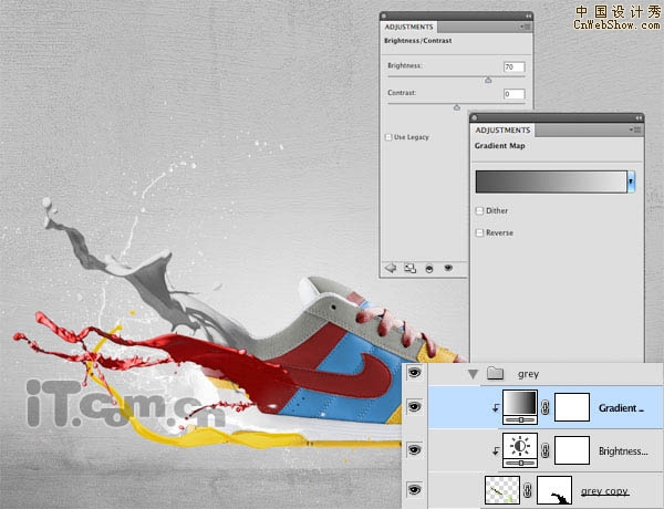 Photoshop打造流体艺术运动鞋海报