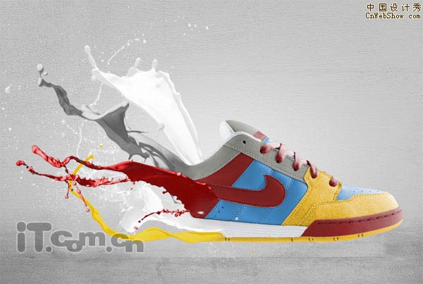 Photoshop打造流体艺术运动鞋海报